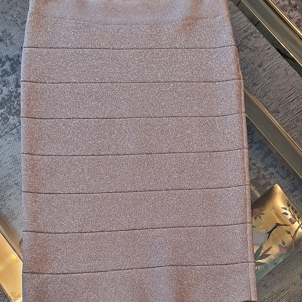 BCBG Scarlett bandage gold skirt, size M